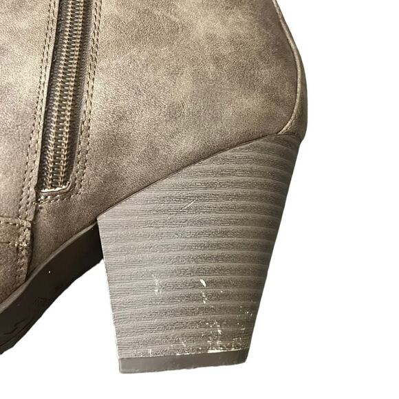 Guess Ankle Boot Womens 8M Brown Dual Side Zippers Buckle Edgy Simple Casual - Picture 5 of 8